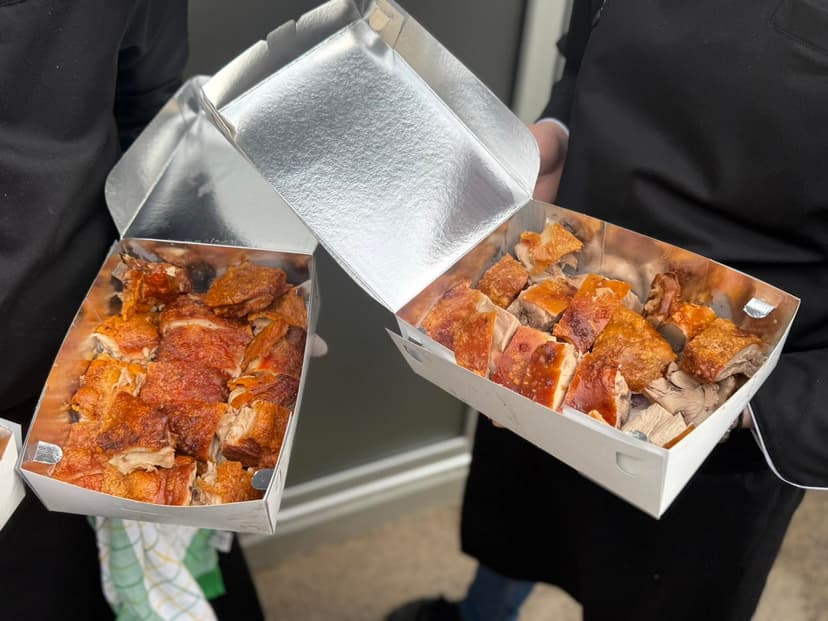 Fresh porchetta servings